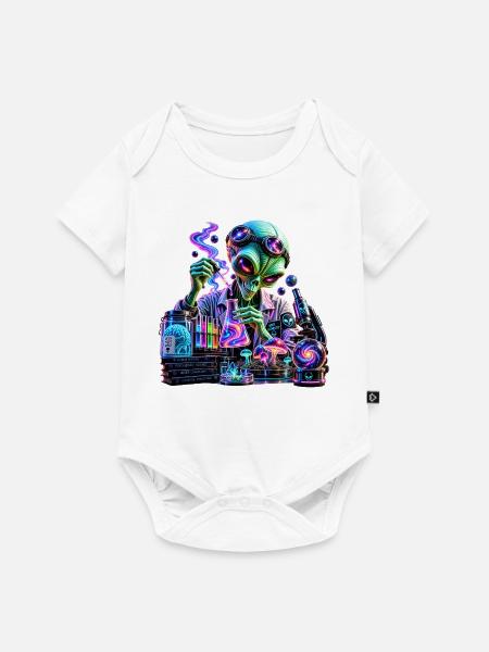 Kosmisches Alien – Außerirdische Chemie - Baby Premium Kurzarmbody - Weiß