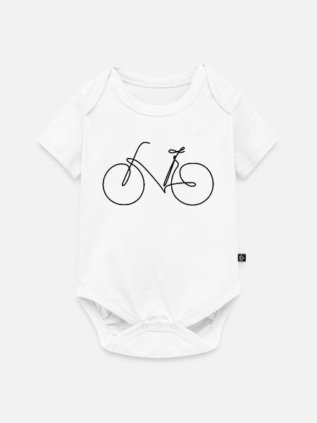Fahrrad | Eine Linie handgezeichnet - Geschenk - Baby Premium Kurzarmbody - Weiß