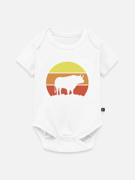 Stier Silhouette Retro - Baby Premium Kurzarmbody - Weiß