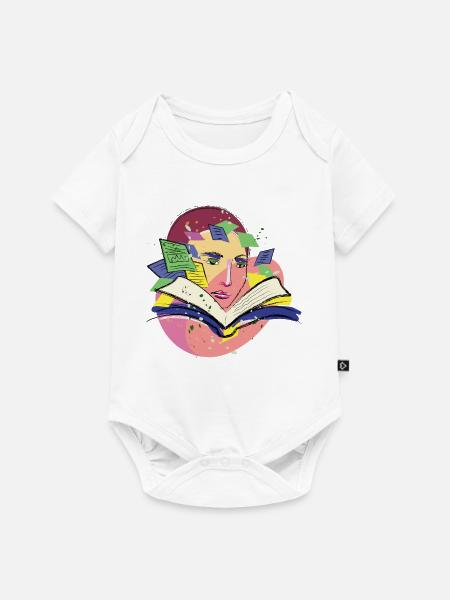 Abstraktes Buch Lesen & Lernen Kunst Design - Baby Premium Kurzarmbody - Weiß