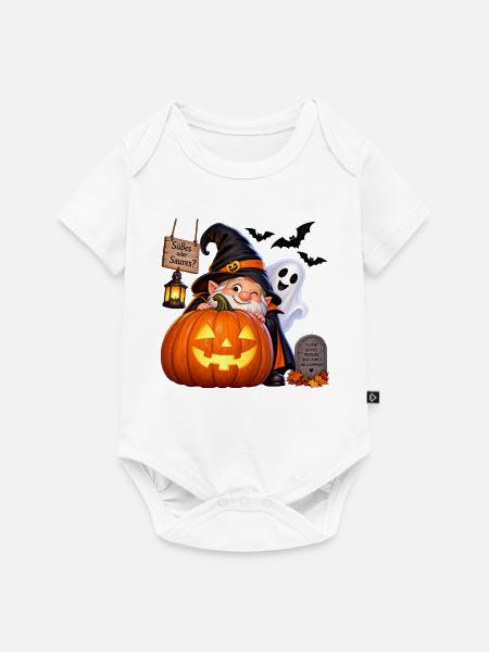 Halloween Wichtel - Süßes oder Saures ? - Baby Premium Kurzarmbody - Weiß
