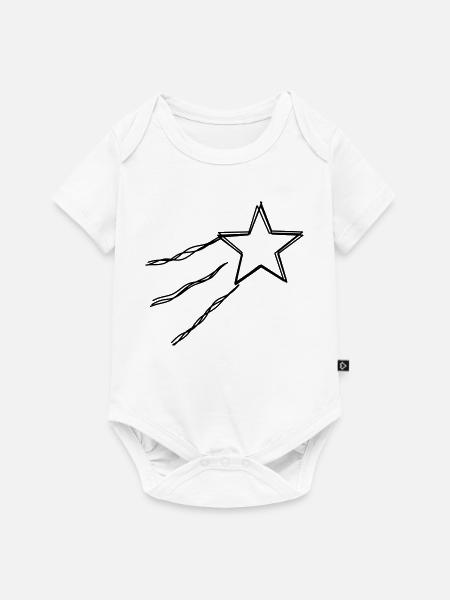Sternschnuppe handgezeichnet - Baby Premium Kurzarmbody - Weiß