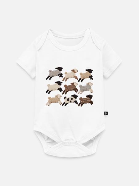 Schäfchen Herde - Baby Premium Kurzarmbody - Weiß