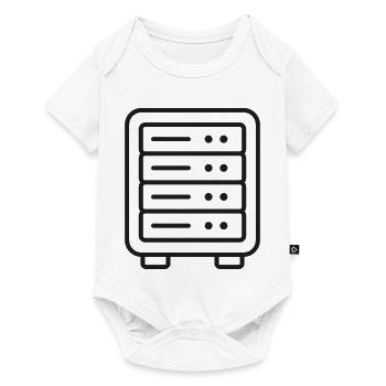 Server-Racklinien-Symbol - Baby Premium Kurzarmbody - Weiß - Vorne