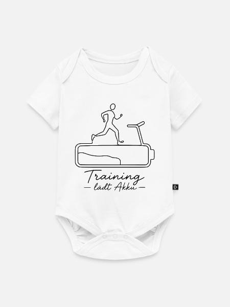 Training lädt Akku - Baby Premium Kurzarmbody - Weiß