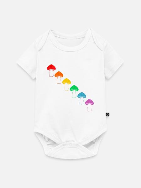 Vielfalt der Regenbogenpilze - Baby Premium Kurzarmbody - Weiß