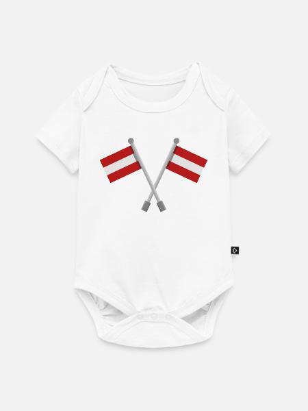 Österreichische Flagge - Baby Premium Kurzarmbody - Weiß