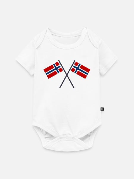 Norwegische Flagge - Baby Premium Kurzarmbody - Weiß