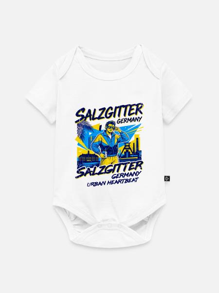 City Salzgitter Germany Urban Heartbeat Retro Pop - Baby Premium Kurzarmbody - Weiß