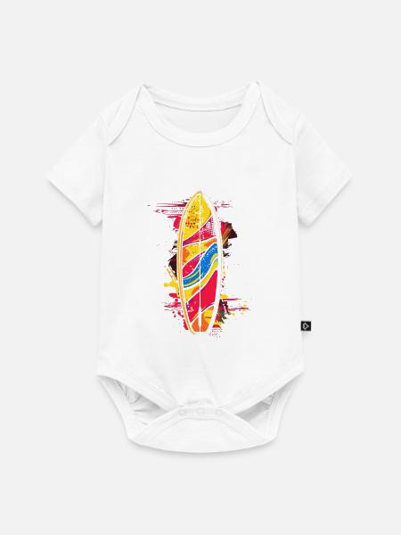 Surfbrett Graffiti - Baby Premium Kurzarmbody - Weiß