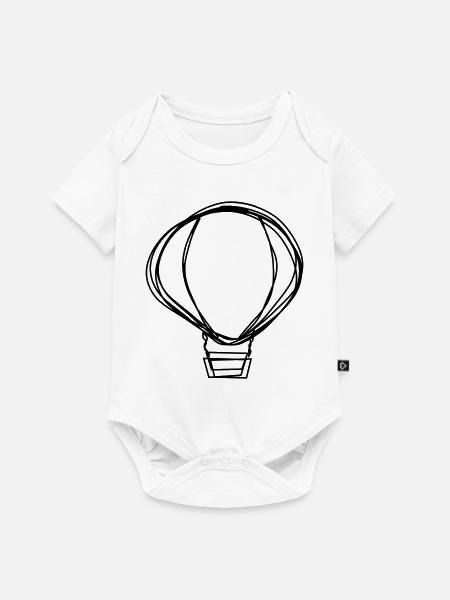 Heißluftballon handgezeichnet - Baby Premium Kurzarmbody - Weiß