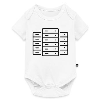Rechenzentrum-Server-Zeilen-Symbol - Baby Premium Kurzarmbody - Weiß - Vorne