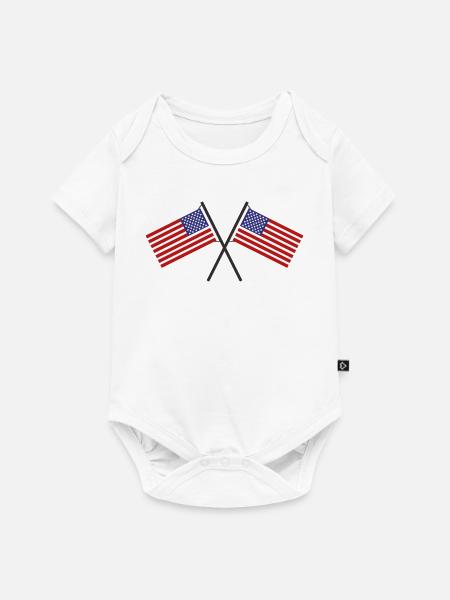 Flagge der Vereinigten Staaten - Baby Premium Kurzarmbody - Weiß