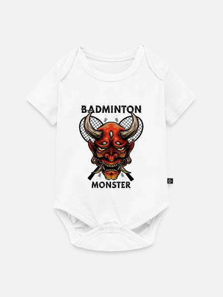 Badminton Monster Graphic - Baby Premium Kurzarmbody - Weiß