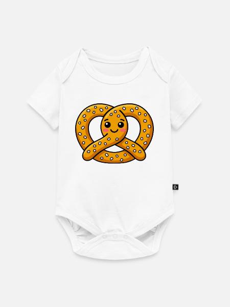 Lächelnde Brezel - Baby Premium Kurzarmbody - Weiß