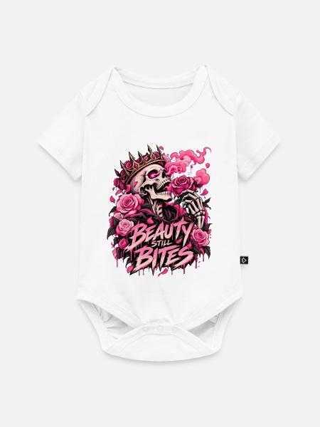 Beauty Bites: Rose Totenkopf - Baby Premium Kurzarmbody - Weiß