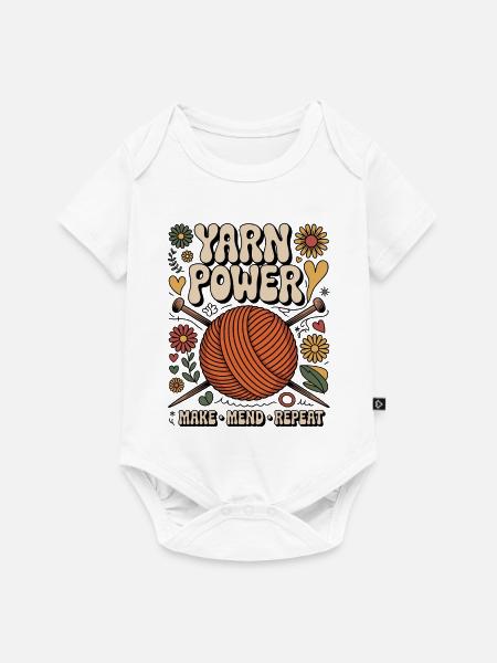 Knitting Lover – Yarn & Stricken Design - Baby Premium Kurzarmbody - Weiß