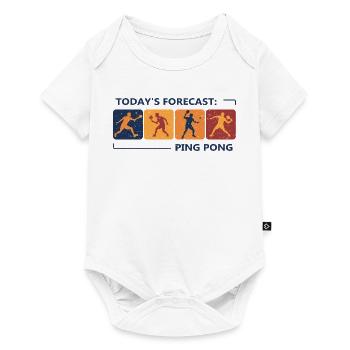 Tischtennis Vorhersage Für Heute Ping-Pong - Baby Premium Kurzarmbody - Weiß - Vorne