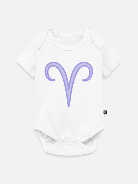 Widder-Tierkreiszeichen-Symbol Pastel Lila - Baby Premium Kurzarmbody - Weiß