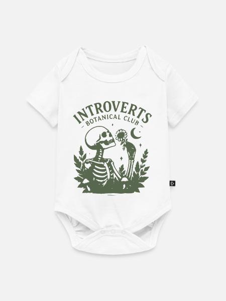 Introvert Botanik Skelette Klub - Baby Premium Kurzarmbody - Weiß