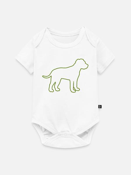 Hundesilhouette in Linienkunst - Baby Premium Kurzarmbody - Weiß