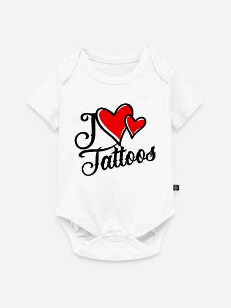 I Love Tattoos - Baby Premium Kurzarmbody - Weiß