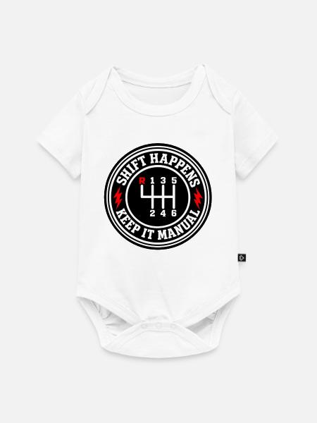 Shift Happens Manuell - Baby Premium Kurzarmbody - Weiß