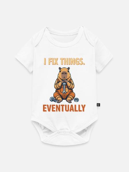 Capybara Schrauber - Baby Premium Kurzarmbody - Weiß