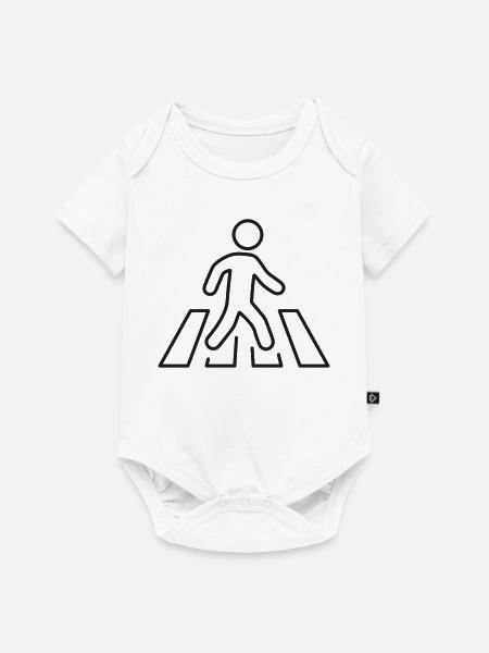 Fußgängerüberquerungslinie-Symbol - Baby Premium Kurzarmbody - Weiß