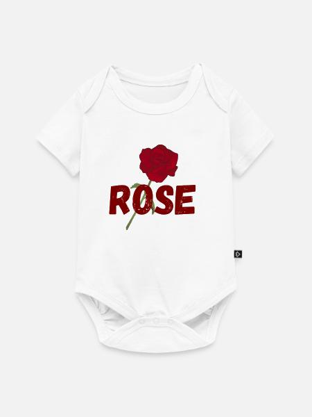 Crimson Rose Bold Schriftart - Baby Premium Kurzarmbody - Weiß