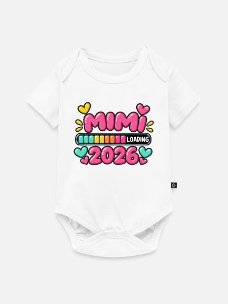 Mimi wird 2026 geladen – Neue Mimi-Ankündigung - Baby Premium Kurzarmbody - Weiß