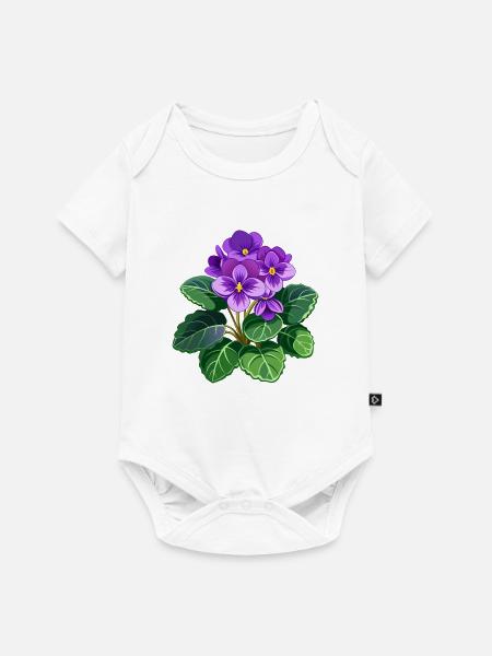 Afrikanische Veilchen - Baby Premium Kurzarmbody - Weiß
