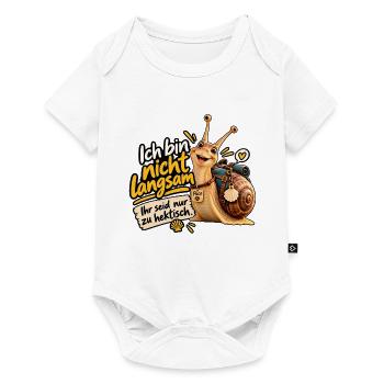 Paco die Pilgerschnecke – Ich bin nicht langsam - Baby Premium Kurzarmbody - Weiß - Vorne