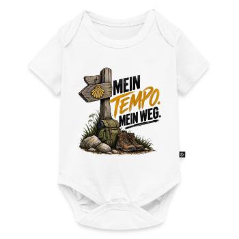 Mein Tempo. Mein Weg. – Buen Camino - Baby Premium Kurzarmbody - Weiß - Vorne