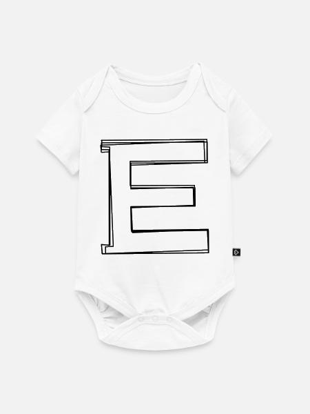Buchstabe E handgezeichnet - Baby Premium Kurzarmbody - Weiß