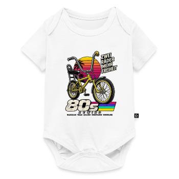 80er BMX Freiheit – Zweiräder - Baby Premium Kurzarmbody - Weiß - Vorne