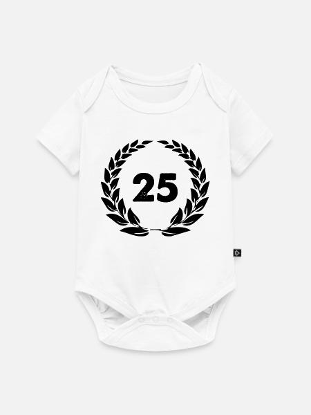 25 Kranz - Baby Premium Kurzarmbody - Weiß