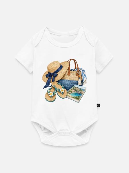 Sommerstrand Flair - Baby Premium Kurzarmbody - Weiß