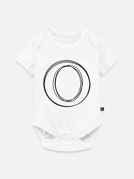 Buchstabe O handgezeichnet - Baby Premium Kurzarmbody - Weiß