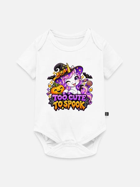 Einhorn Halloween Spruch - Baby Premium Kurzarmbody - Weiß