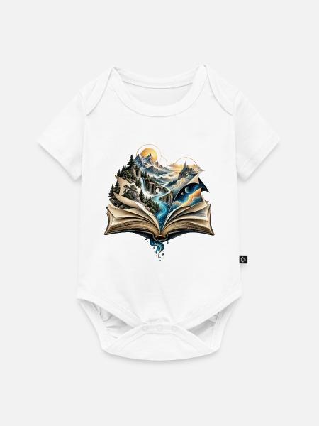 Buch - Baby Premium Kurzarmbody - Weiß