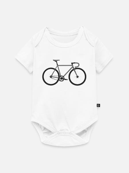Fixie Bike grau - Baby Premium Kurzarmbody - Weiß