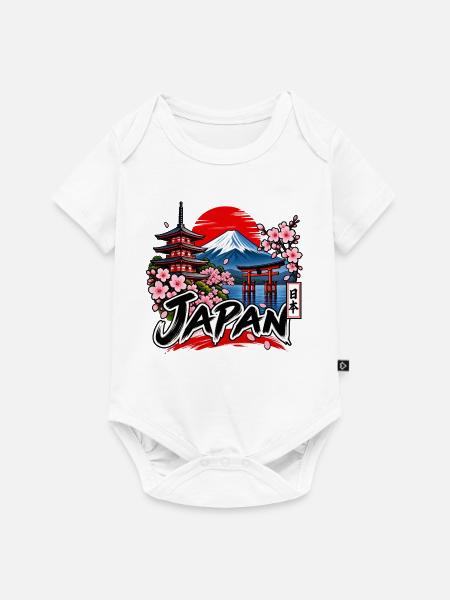Japan – Fuji, Sakura & Tradition - Baby Premium Kurzarmbody - Weiß