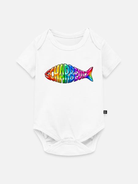 Scharbeutz Fisch Regenbogen - Baby Premium Kurzarmbody - Weiß