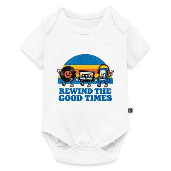 Retro Rewind Gute Zeiten - Baby Premium Kurzarmbody - Weiß - Vorne