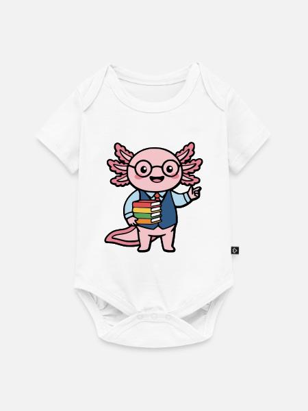 Süßer Axolotl-Lehrer Lustiges Kawaii-Wassertier - Baby Premium Kurzarmbody - Weiß