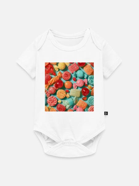 Retro-Pop-Süße Ausbrüche - Baby Premium Kurzarmbody - Weiß