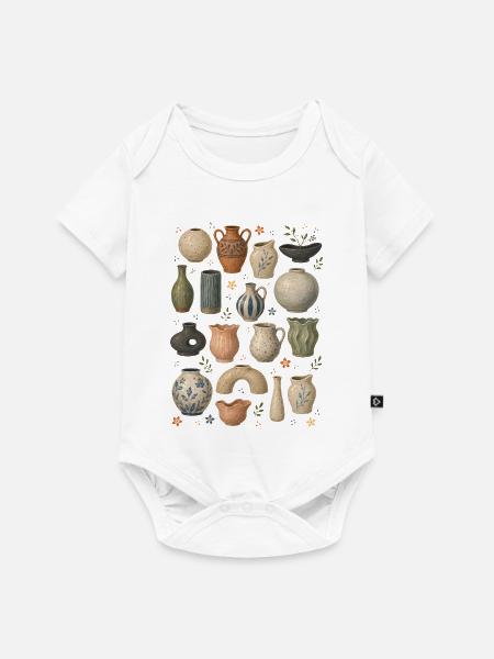 Keramikvasen | Töpfern & Wohnkunst - Baby Premium Kurzarmbody - Weiß