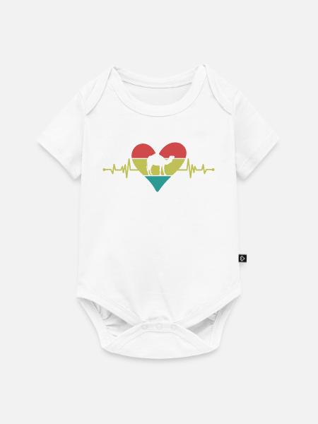 Kamel Herzschlag Herz Retro - Baby Premium Kurzarmbody - Weiß