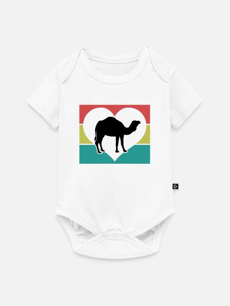 Kamel im Herz - Baby Premium Kurzarmbody - Weiß